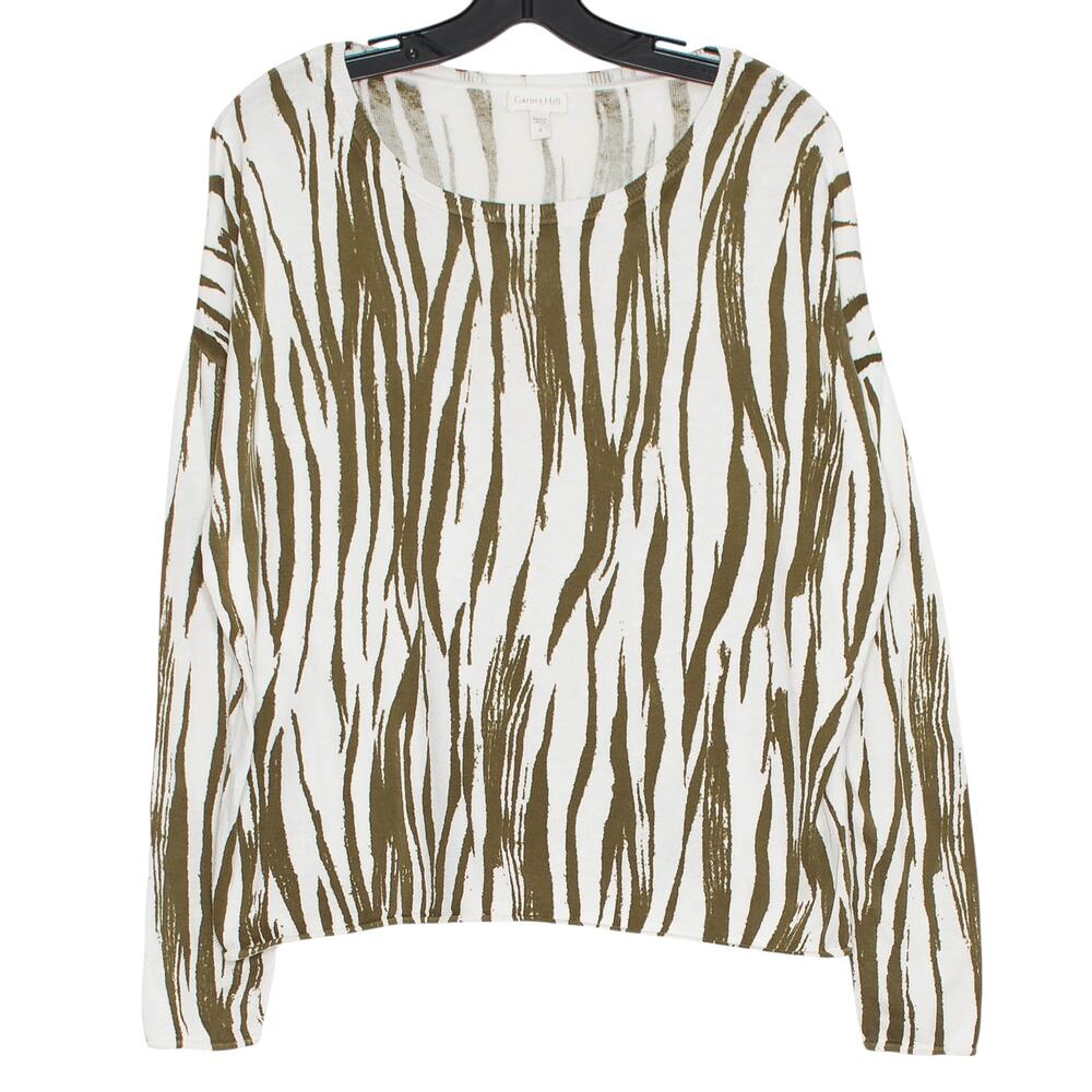 Garnet Hill Sweater Oversized Abstract Minimalist Coastal Boxy Silk Blend Small